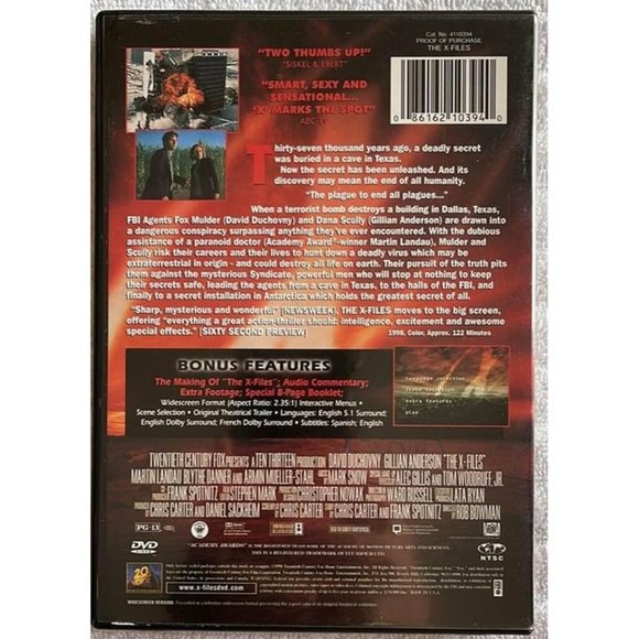 The X-Files: Fight the Future (DVD, 1999) - Picture 2 of 5